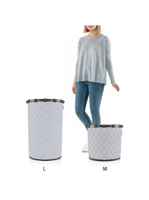 Reisenthel homebasket M világosszürke steppelt szennyes tartó kosár