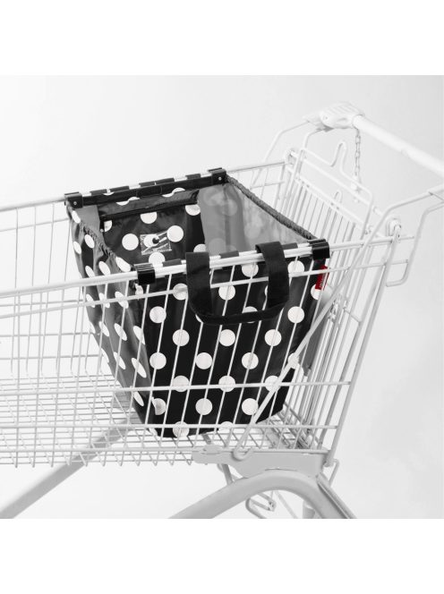 Reisenthel easyshoppingbag fekete-fehér pöttyös női bevásárló táska