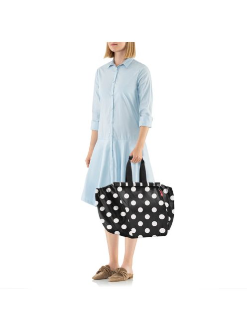 Reisenthel easyshoppingbag fekete-fehér pöttyös női bevásárló táska