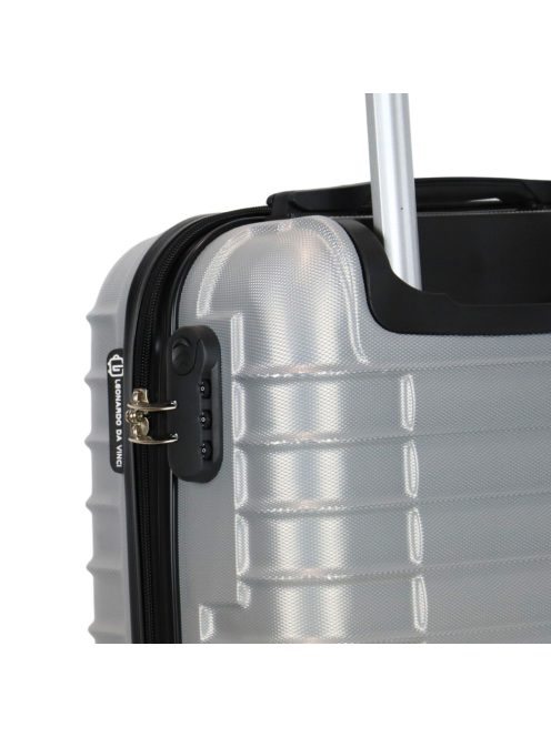 Leonardo Da Vinci Udine ezüst 4 kerekű kabinbőrönd