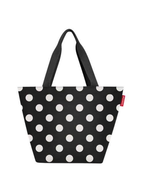 Reisenthel shopper M fekete-fehér pöttyös női shopper táska