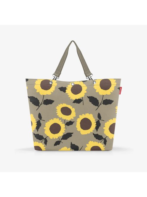 Reisenthel shopper XL drapp-sárga virágos női nagy shopper táska