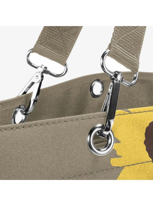 Reisenthel shopper XL drapp-sárga virágos női nagy shopper táska