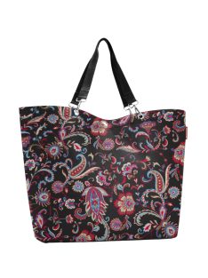   Reisenthel shopper XL fekete virágos női nagy shopper táska