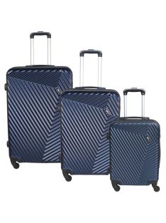 Rhino Bag Barcelona kék 4 kerekű 3 részes bőrönd szett