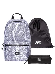 Heavy Tools Elinor fekete-fehér iskolatáska szett