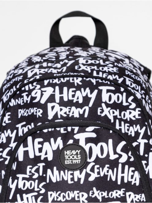 Heavy Tools Ettie25 fekete-fehér mintás hátizsák