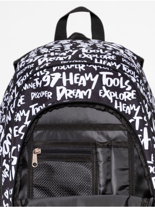 Heavy Tools Ettie25 fekete-fehér mintás hátizsák