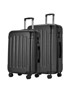   Bontour Vertical fekete 4 kerekű közepes bőrönd és nagy bőrönd